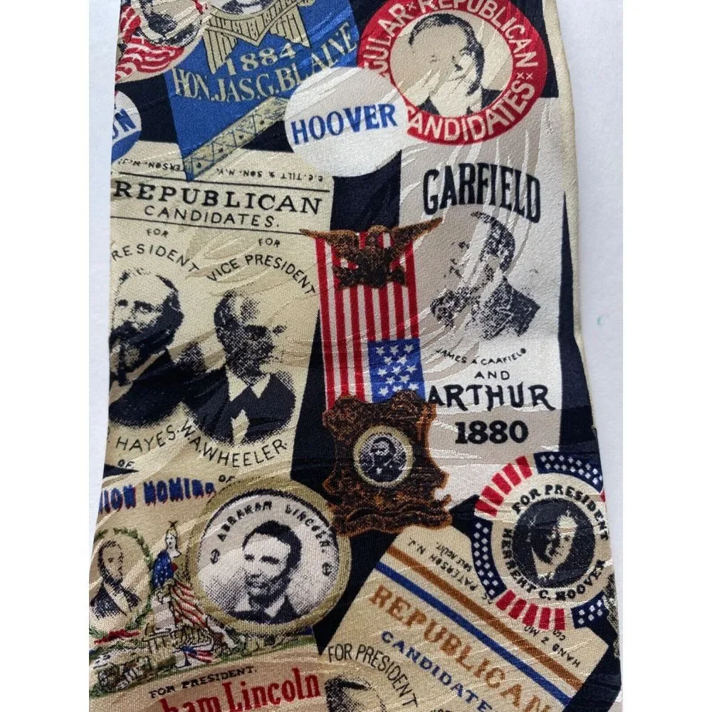 New Republican Political Neck Tie Handmade 100% Silk USA America Trump Support - Picture 2 of 7